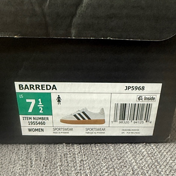 adidas Shoes - adidas Barreda White and Black Sneakers with Gum Sole